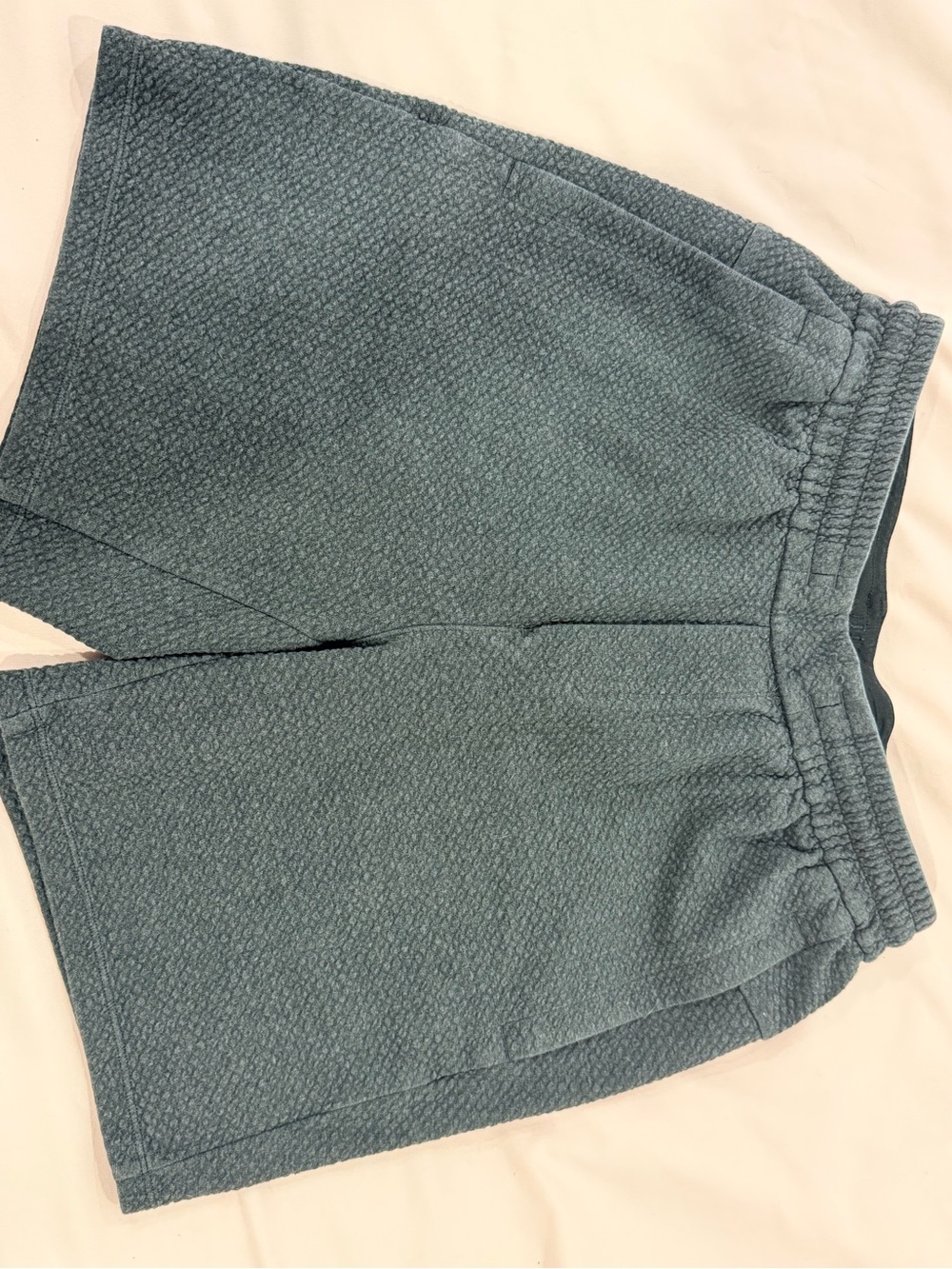 lululemon athletica textured knit men's shorts in teal blue-green